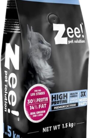 Zee Dry Food for Cats Contains Dried Chicken Meat and Fish 1.5kg