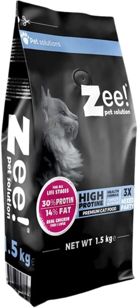 Zee Dry Food for Cats Contains Dried Chicken Meat and Fish 1.5kg